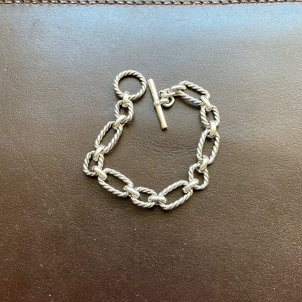 David Yurman Cushion Link Bracelet with Blue Sapphires